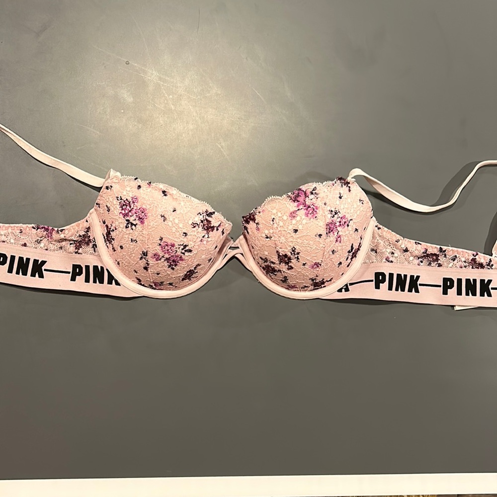 Victoria’s Secret PINK lace push-up bra, 34B